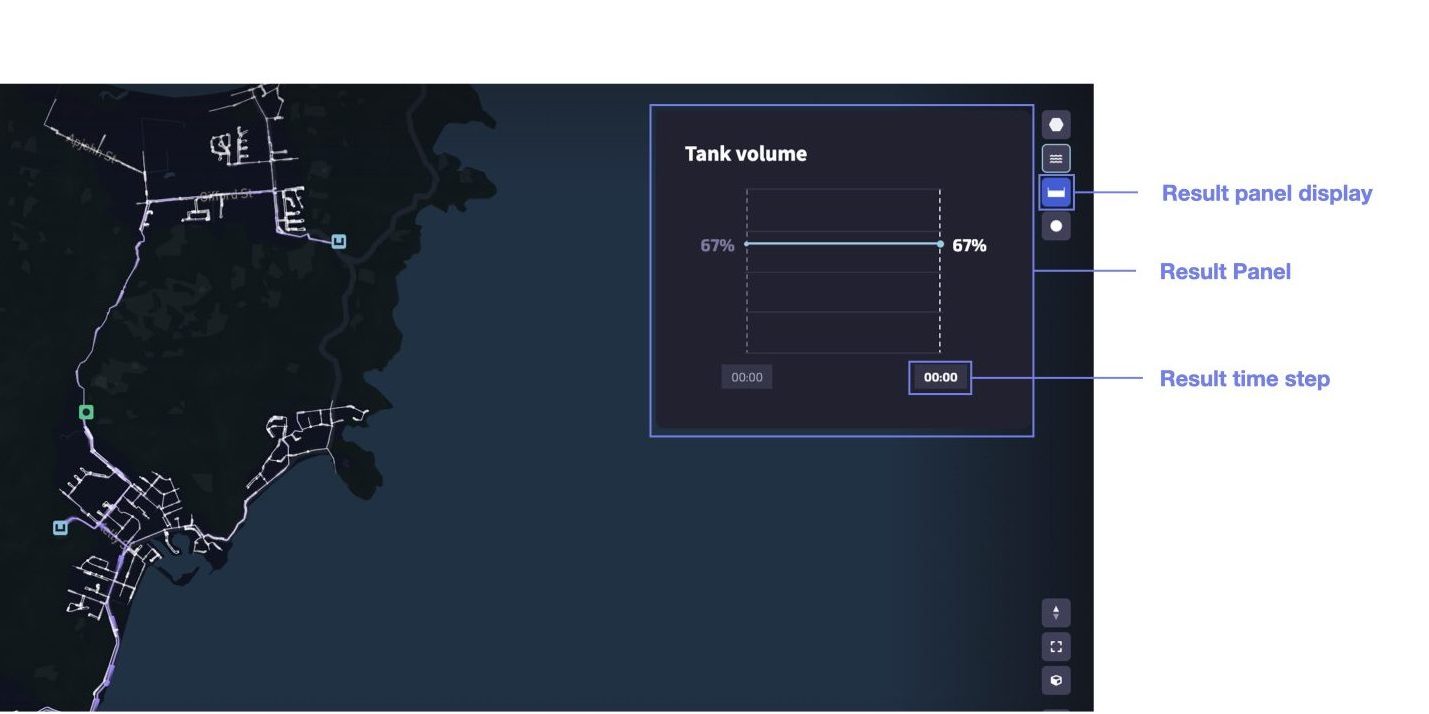 Navigation guide quick start tank volume result panel - Qatium Help Center