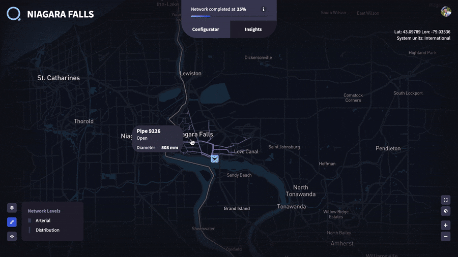 qatium hydraulic network